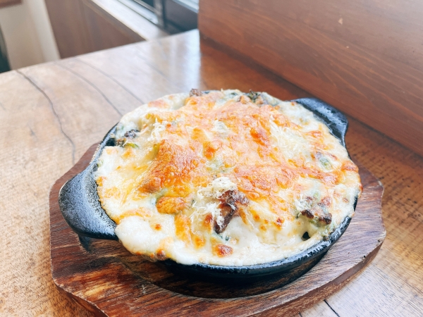 筍と菜花のアンチョビグラタン