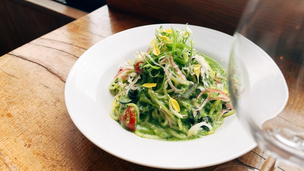 秋刀魚の大葉ジェノベーゼパスタ