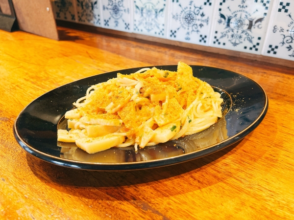 筍とからすみのペペロンチーノパスタ