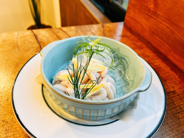 白子の煎酒ソースがけ